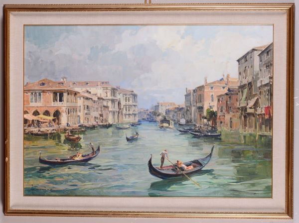 Angelo Brombo (1893-1962) Canal Grande a Venezia