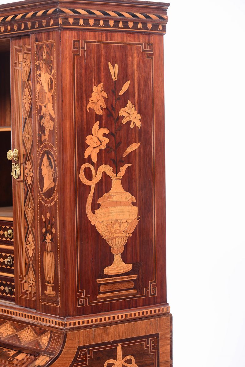 Bureau a Cilindro con Alzata, Neoclassicismo Olandese, XIX Secolo