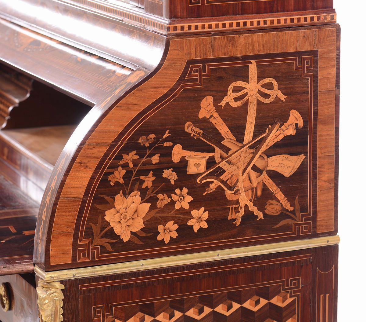 Bureau a Cilindro con Alzata, Neoclassicismo Olandese, XIX Secolo