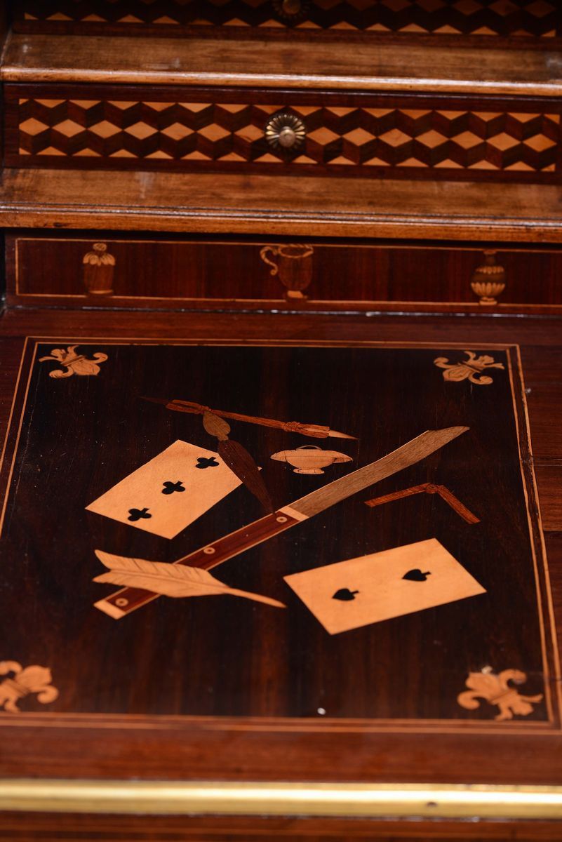 Bureau a Cilindro con Alzata, Neoclassicismo Olandese, XIX Secolo