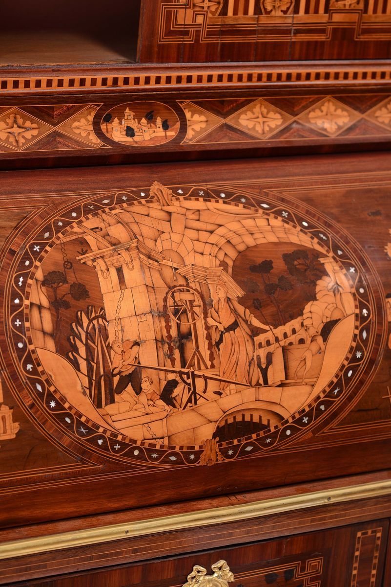 Bureau a Cilindro con Alzata, Neoclassicismo Olandese, XIX Secolo