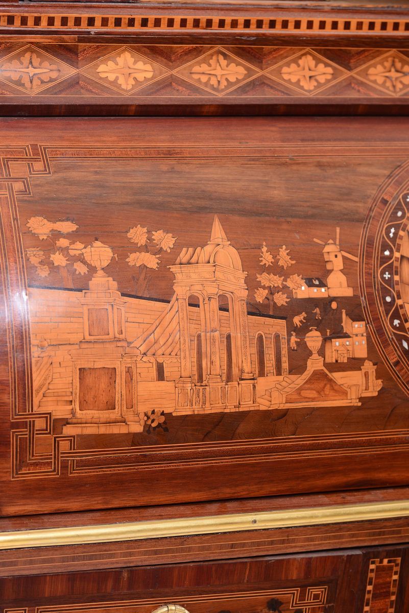 Bureau a Cilindro con Alzata, Neoclassicismo Olandese, XIX Secolo