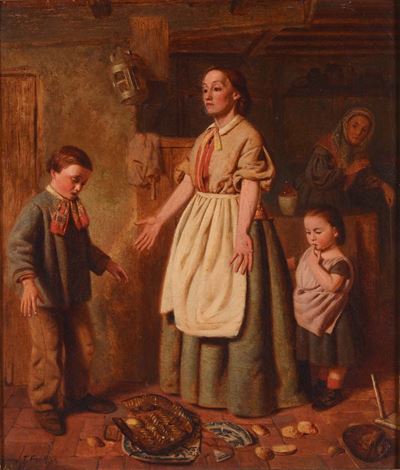 Anonimo del XIX Secolo Donna con Bambini