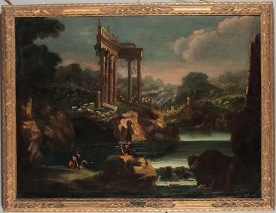 Bartolomeo Pedon (venezia 1665-1732) Attribuito Aarchitettura con Colonne Classiche