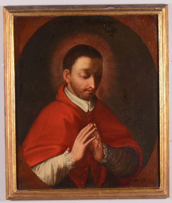 Scuola del XVII secolo San Carlo Borromeo in preghiera