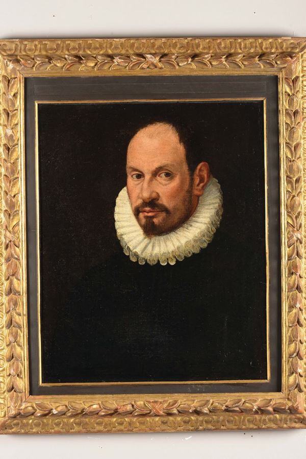 Scuola del XVII secolo Ritratto di uomo con gorgera