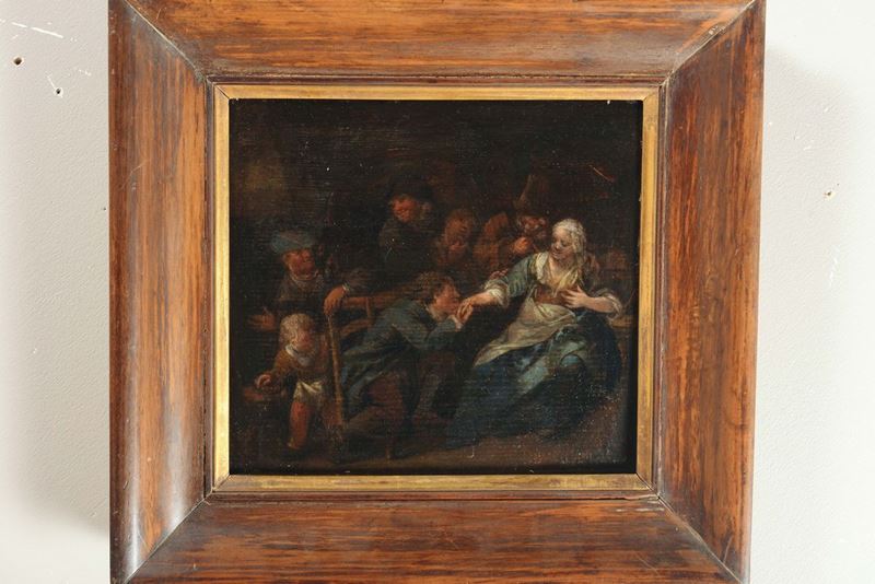 David Rickaert Scena galante in osteria  - Asta Antiquariato - Cambi Casa d'Aste