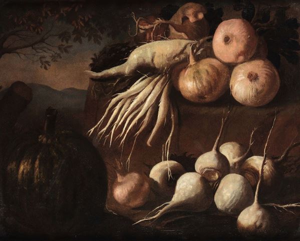 Bartolomeo Bimbi (Firenze 1648-1729) Natura morta con verdure