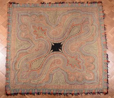Tessuto in Seta Ricamata, Kashmir, XIX Secolo