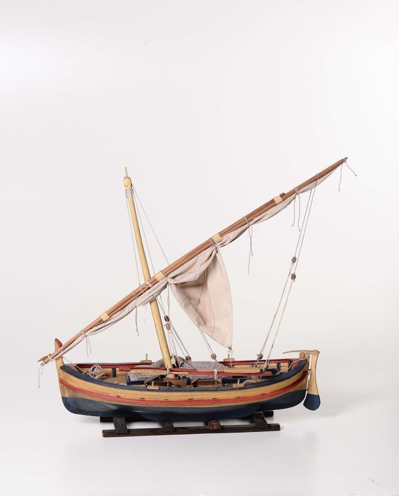 Modello di leudo in legno dipinto, XX secolo  - Auction Maritime Art and Scientific Instruments - Cambi Casa d'Aste