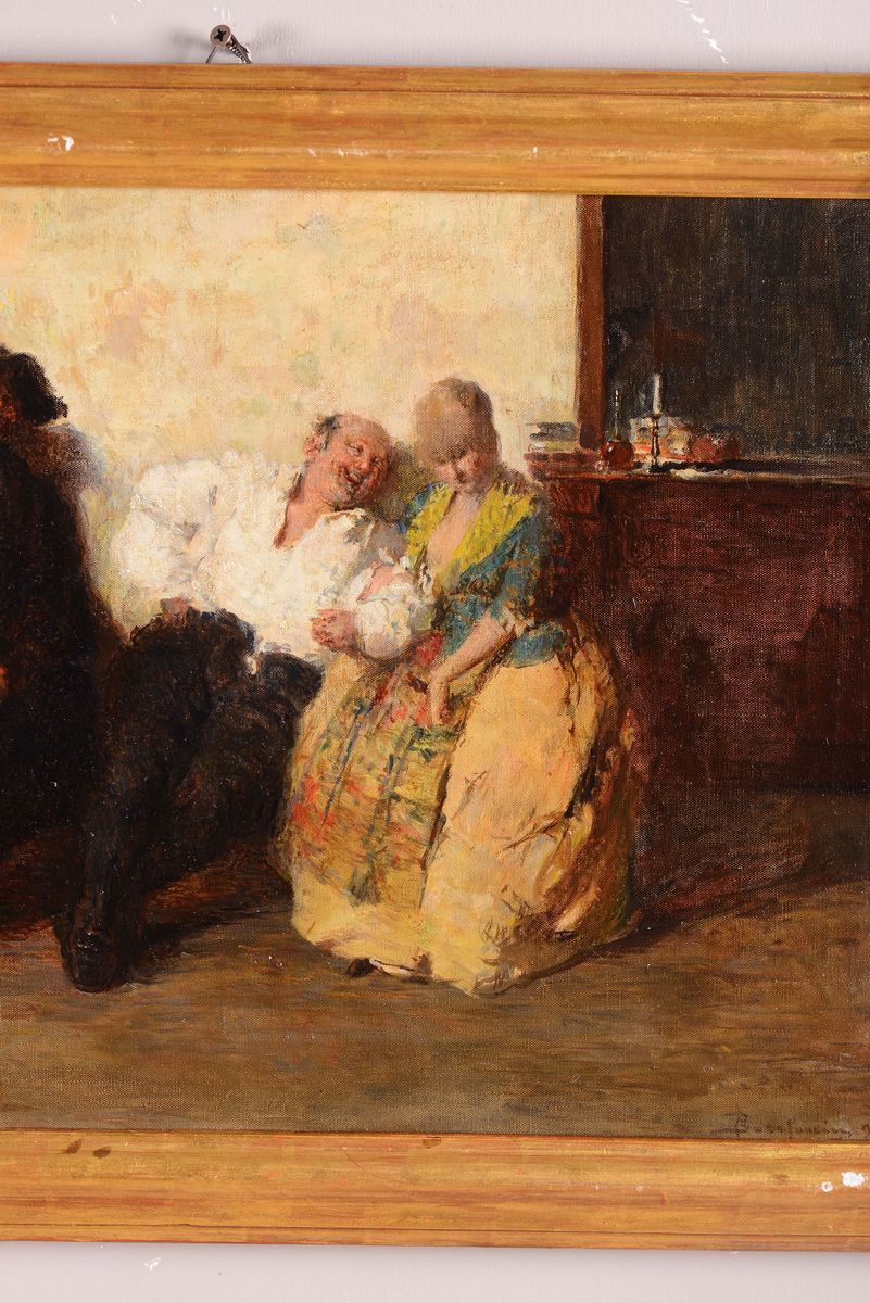 Vittorio Emanuele Bressanin (1860-1941) Attribuito Ascena di Osteria