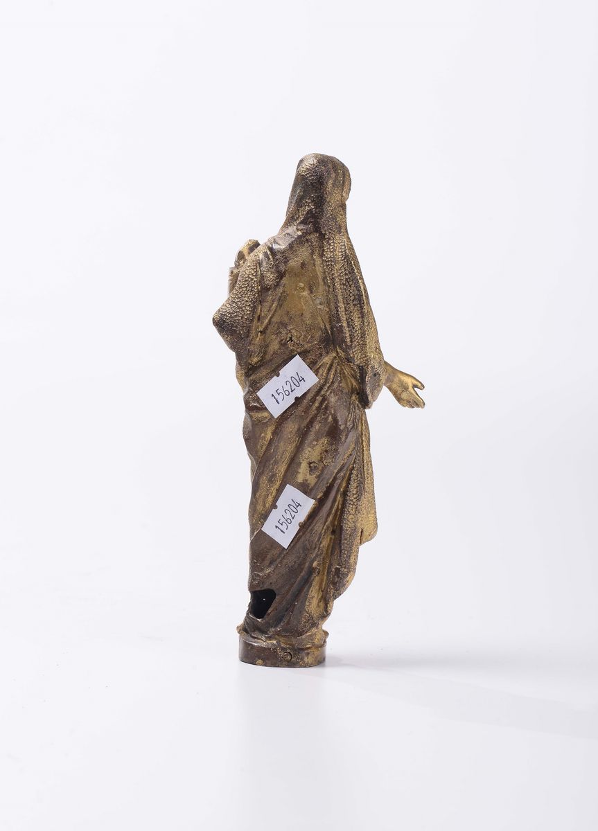 Figura di Santa in Bronzo Dorato, XVIII Secolo