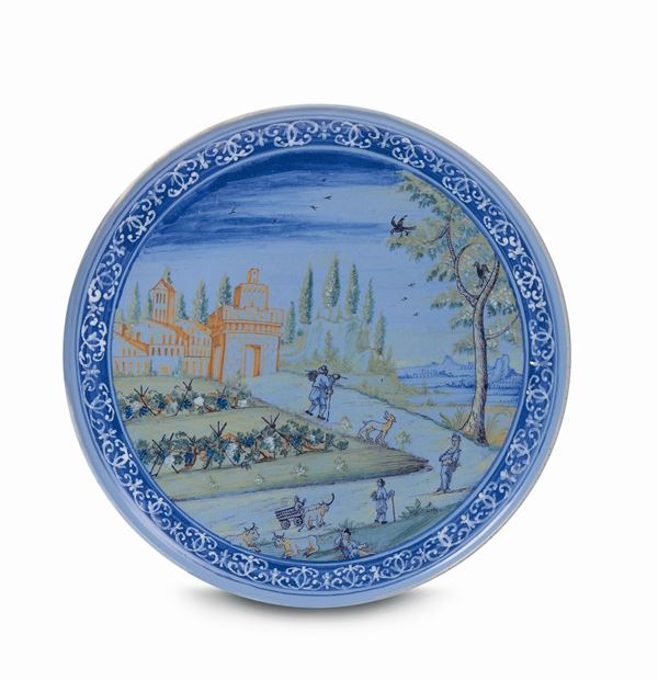A maiolica dish, workshop from the first decades of the 18th century