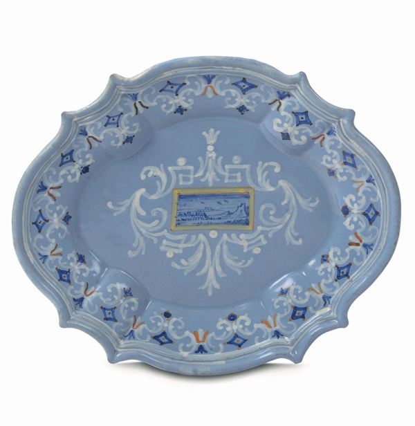 A maiolica tray, Pavia, workshop from the first half of the 18th century