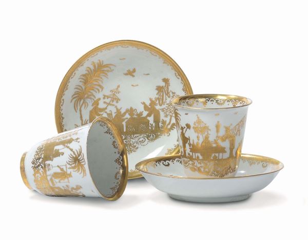 A pair of Meissen porcelain cups, circa 1720