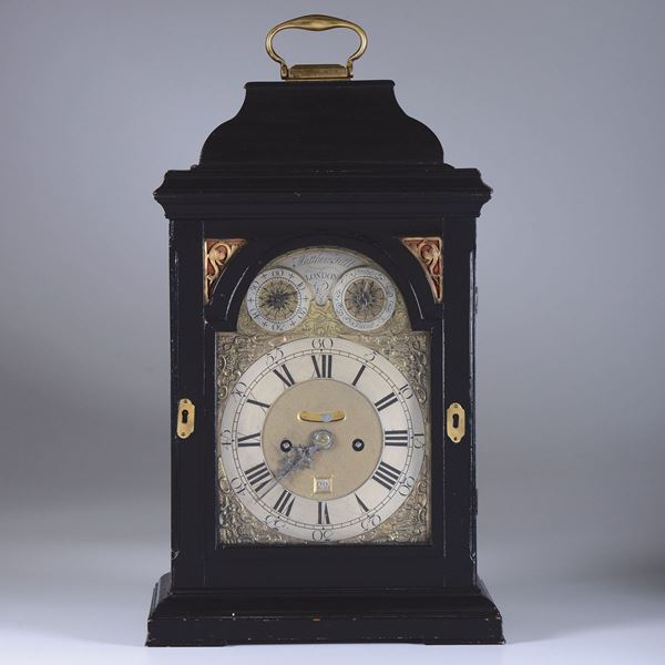 A Braket clock with and ebonised case, England, 18th century