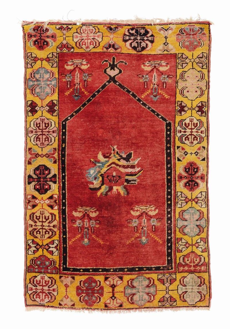 A Konya prayer rug, central Anatolia, Medjd period, mid 19th century  - Auction Fine Carpets - Cambi Casa d'Aste