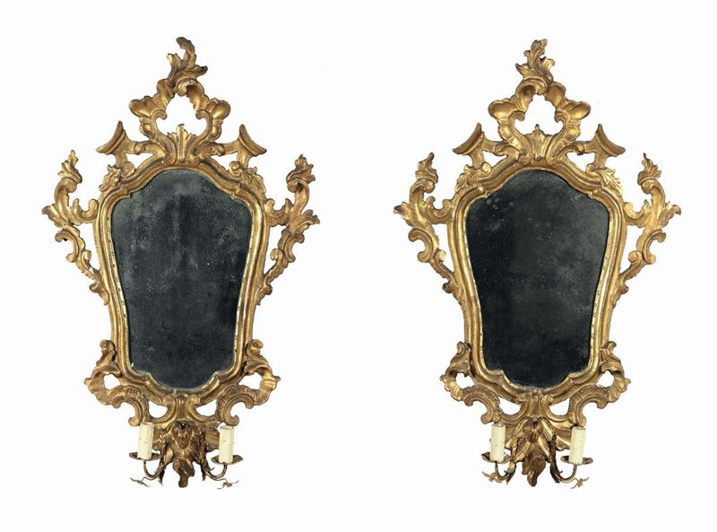 Coppia di ventole Luigi XV in legno dorato e scolpito, Venezia XVIII secolo  - Asta Antiquariato - Cambi Casa d'Aste