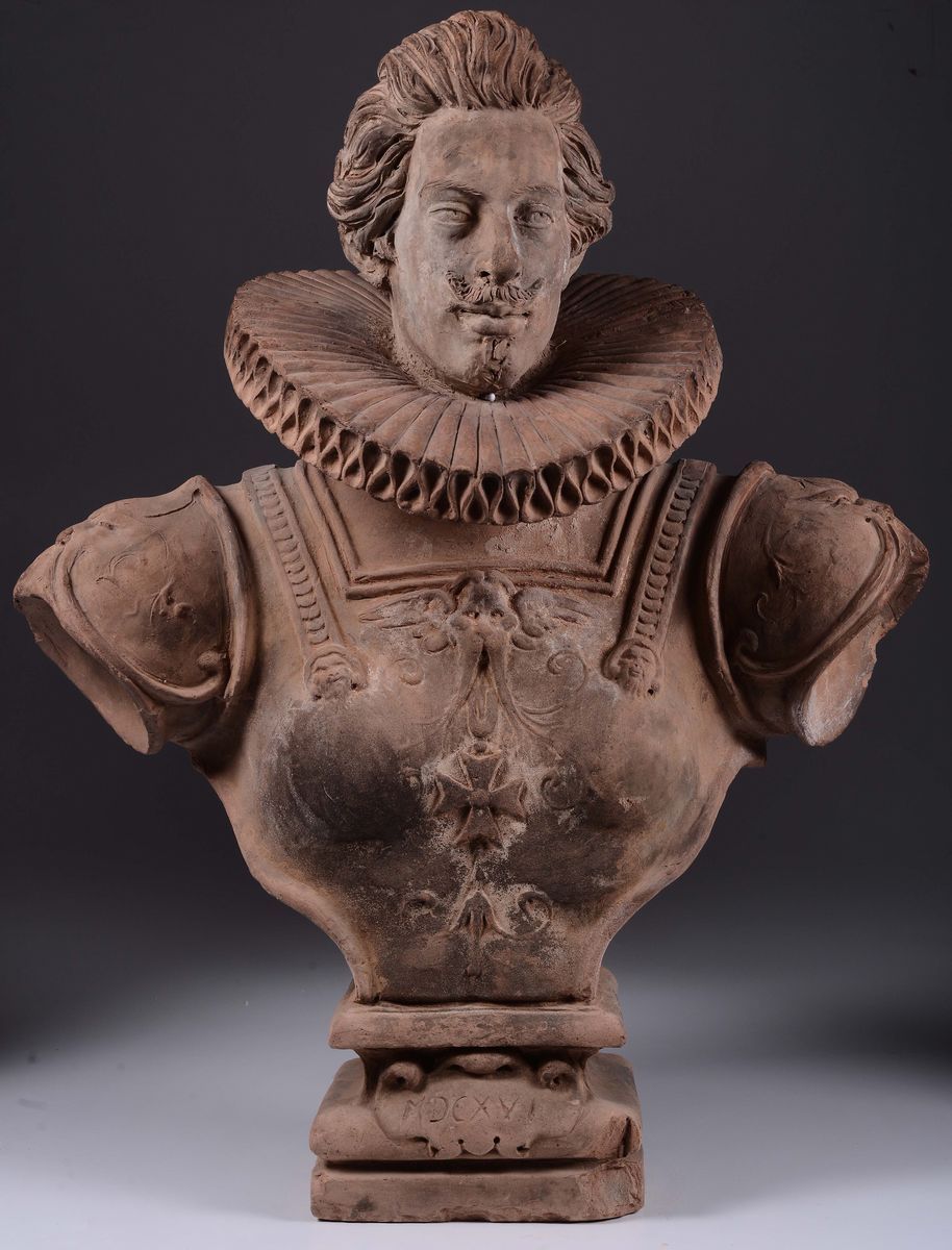 Busto in Terracotta Raffigurante Cosimo II dei Medici, Firenze XVII Secolo