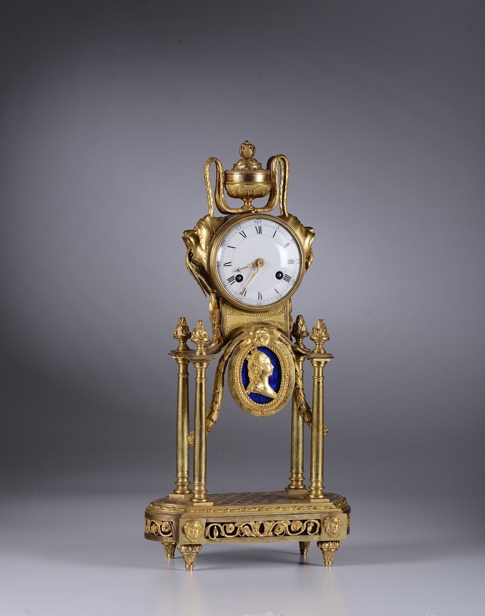 Pendola da Tavolo a Portico Luigi XVI, Francia Fine XVIII Secolo