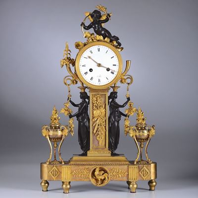Pendola da Tavola in Bronzo Dorato, Philippe Thomire, Francia, XVIII-XIX Secolo