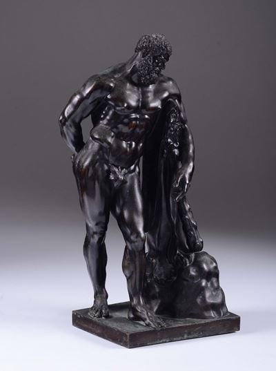 Modello in Bronzo Dell'ercole Farnese, Copia Dall'antico, XIX Secolo