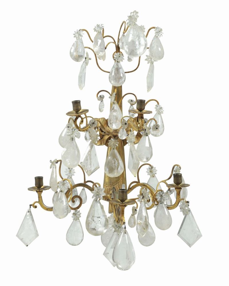 Coppia di appliques in cristallo di Rocca, Francia XIX secolo  - Auction Fine Art - Cambi Casa d'Aste
