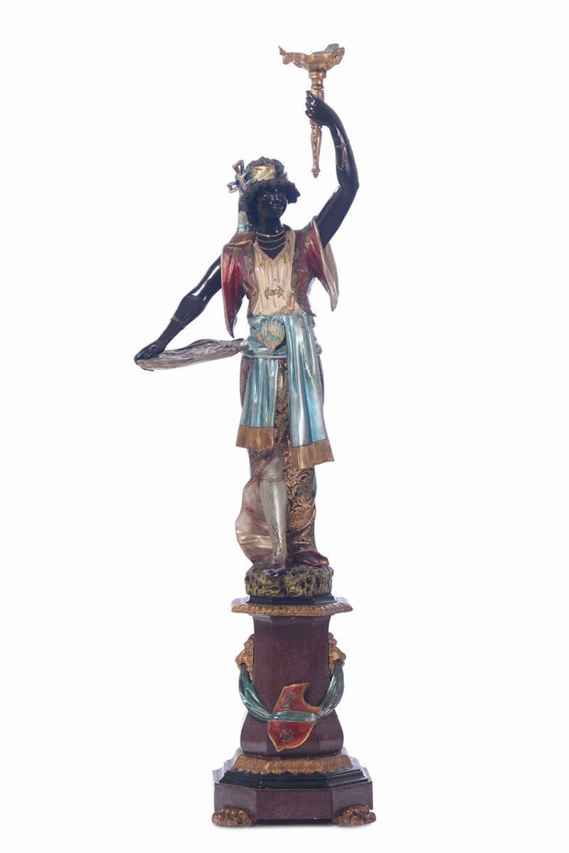 Moretto in legno laccato in policromia, Venezia XIX secolo  - Auction Fine Art - Cambi Casa d'Aste