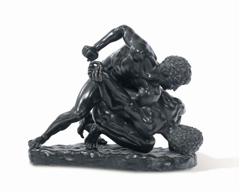 Modello in bronzo dei Lottatori copia dall'antico, XIX secolo  - Auction Important Furniture and Works of Art - Cambi Casa d'Aste