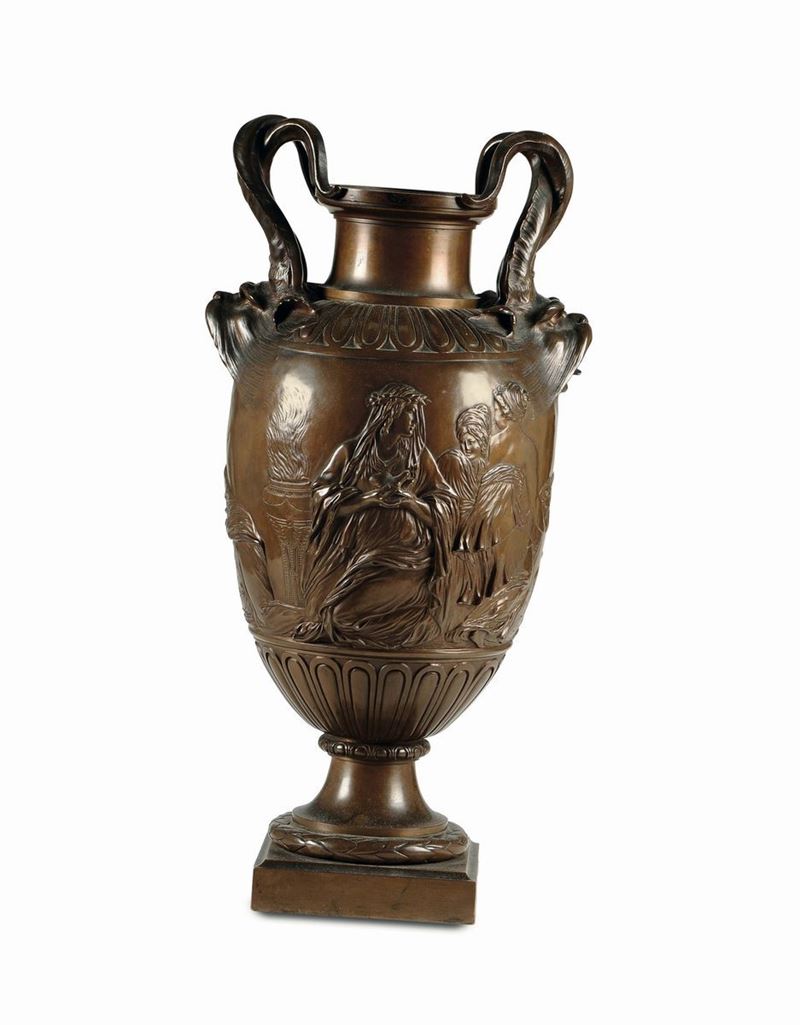 Vaso biansato in bronzo, Francia XIX Secolo  - Asta Importanti Arredi e Oggetti d'Arte - Cambi Casa d'Aste