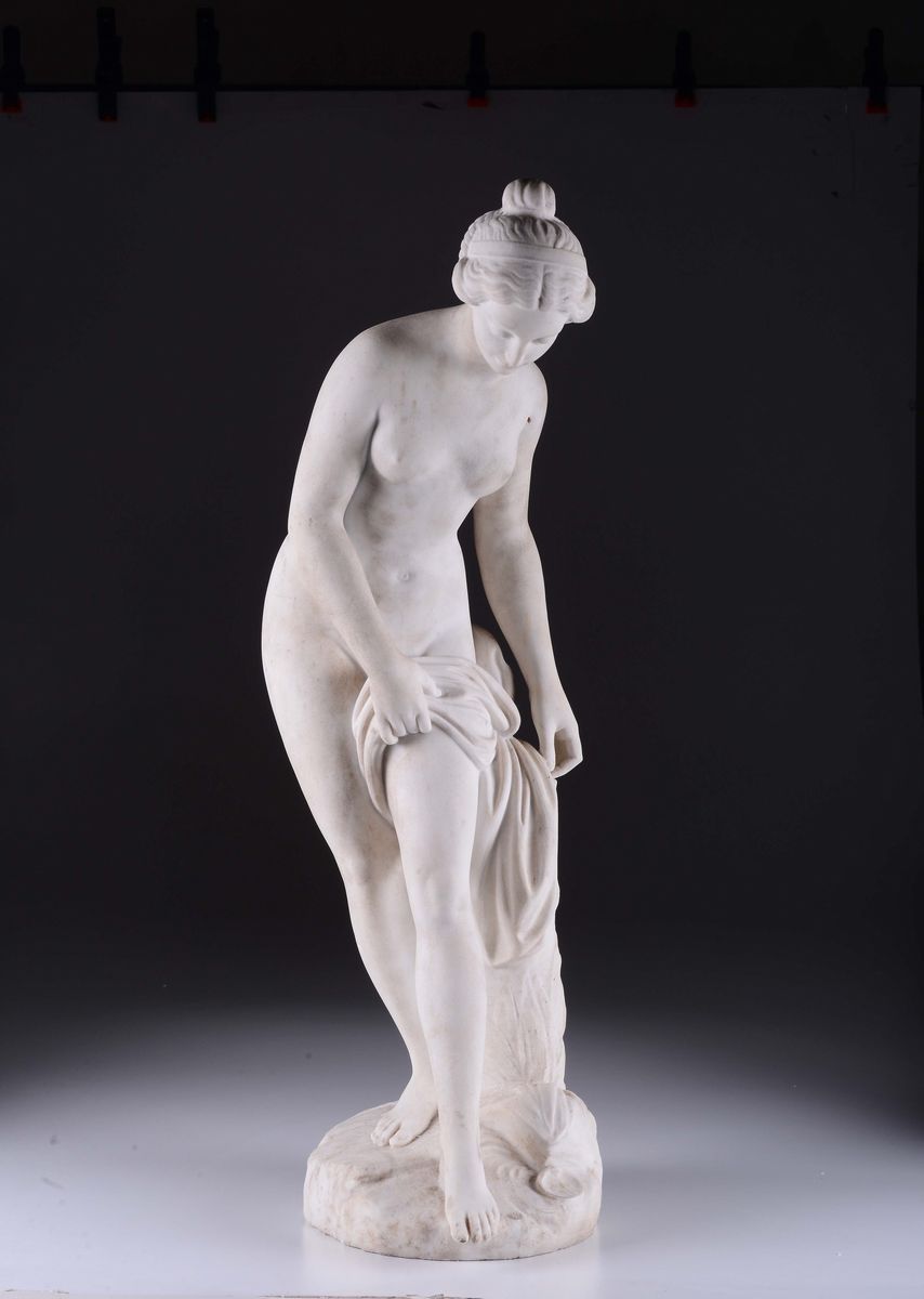 Scultura Raffigurante Venere in Marmo Bianco, Roma XIX Secolo