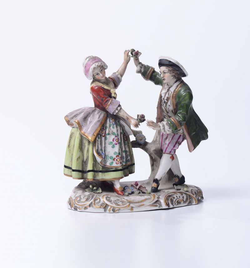 Gruppo in porcellana con figure danzanti, Capodimonte XX secolo  - Auction Asta a Tempo Antiquariato - II - Cambi Casa d'Aste
