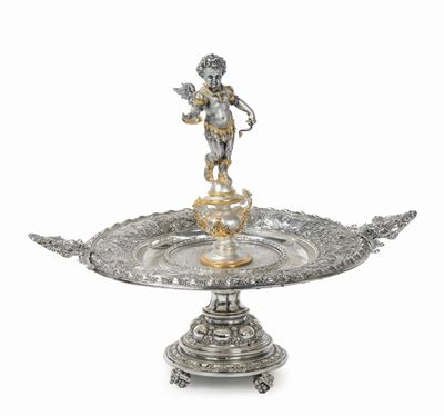 Alzata in Argento con Putto Centrale, XX Secolo