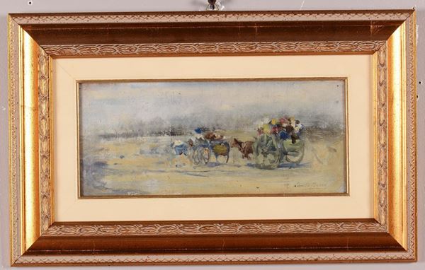 Emilio Borsa (1857-1931) Carrozze e cavalli