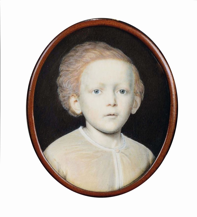 Miniatore italiano della prima metà del XIX secolo Ritratto di fanciullo  - Asta Antiquariato - Cambi Casa d'Aste