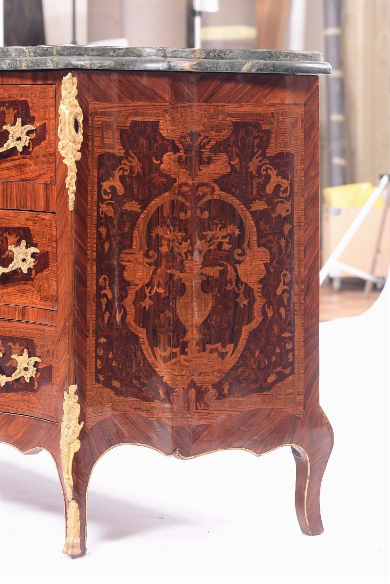 Cassettone Napoleone III Lastronato ed Intarsiato