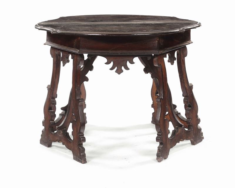 Coppia di consoles a lira unite a formare tavolo. elementi del XVII secolo  - Asta Antiquariato - Cambi Casa d'Aste