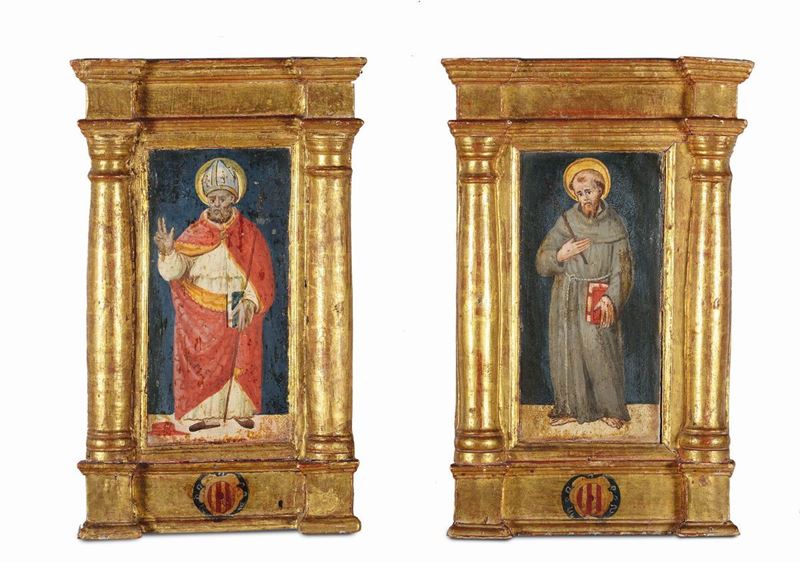 Scuola Lombarda del XVI secolo San Nicola e San Francesco  - Auction Fine Art - Cambi Casa d'Aste