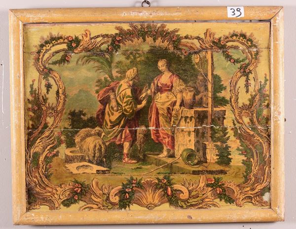 Coppia di pannelli dipinti ad arte povera, Veneto XVIII secolo