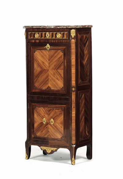 Secretaire Luigi XVI Lastronato in Bois De Rose, Seconda Metà del XVIII Secolo