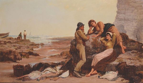Victor Tardieu (1870-1937) Scena galante in riva al mare, 1920/30 circa