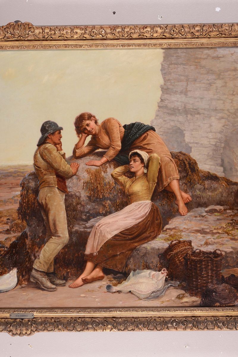 Victor Tardieu (1870-1937)scena Galante in Riva al Mare, 1920/30 Circa