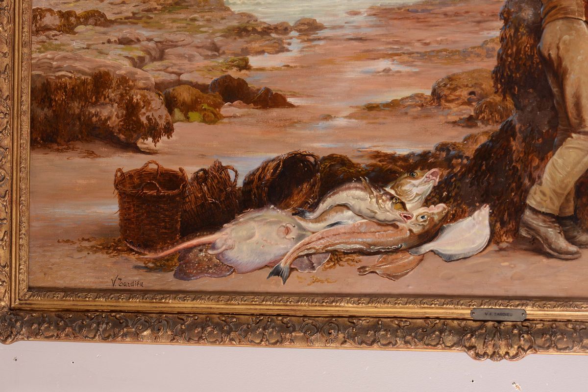 Victor Tardieu (1870-1937)scena Galante in Riva al Mare, 1920/30 Circa