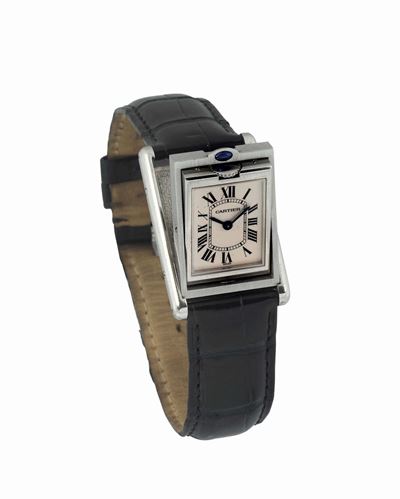 Cartier, Tank Réversible Basculante, Ref. 2405. Orologio da Polso,in Acciaio, al Quarzo con Siste...