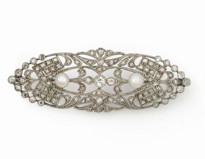 Spilla con Diamanti e Perle
