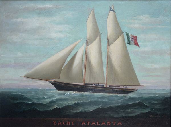 Luigi Bianchi (1827-1914) Yacht Atalanta