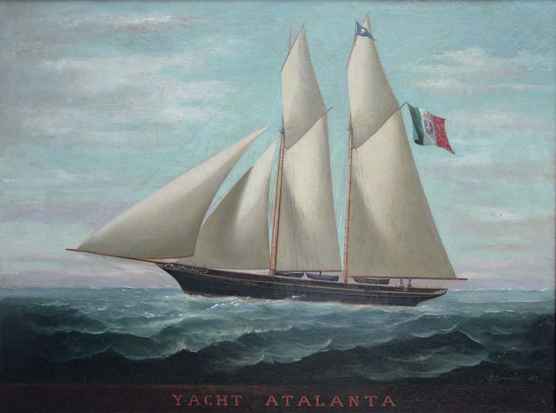 Luigi Bianchi (1827-1914) Yacht Atalanta  - Auction Maritime Art and Scientific Instruments - Cambi Casa d'Aste