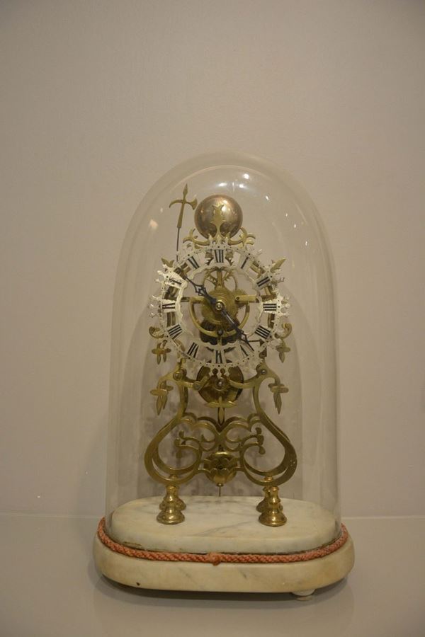 A scheletonised clock, 19th century