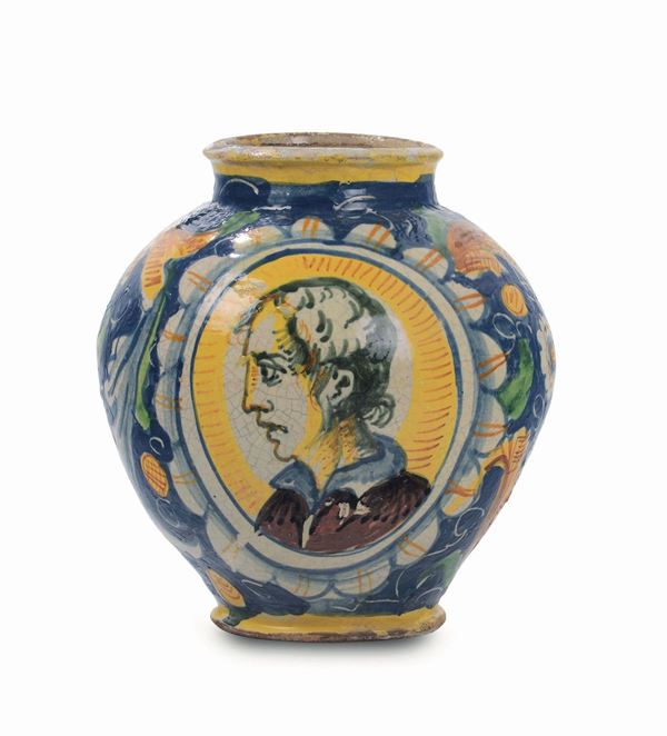A maiolica jar, Gerace, workshop from the second half of the 17th century
