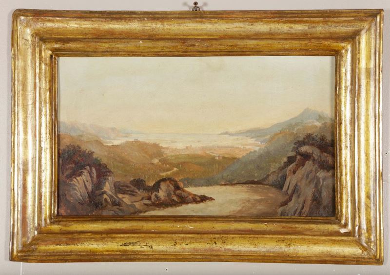 Anonimo del XIX secolo Veduta del golfo della Spezia  - Auction Asta a Tempo Antiquariato - II - Cambi Casa d'Aste